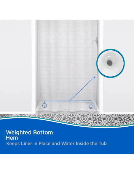 Cortina de Ducha Kenney PEVA Impermeable 107x183 cm Transparente