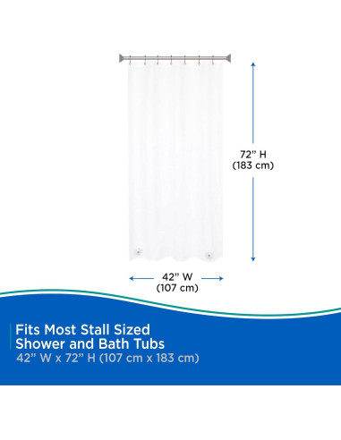 Cortina de Ducha Kenney PEVA Impermeable 107x183 cm Transparente