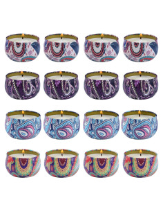 Juego de Velas Aromáticas Kedtui 16 Pack Cera de Soja Natural