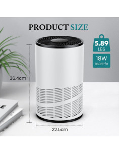 Purificador de Aire Sweetcrispy HEPA 3-en-1 Blanco 89.1 m 2