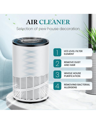 Purificador de Aire Sweetcrispy HEPA 3-en-1 Blanco 89.1 m