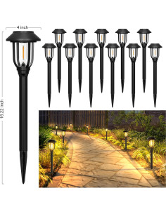 Paquete de 12 Luces Solares ILANCK 3000K para Jardín 2