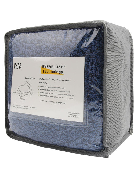 Juego de 4 Toallas de Mano Everplush Secado Rápido Azul Marino