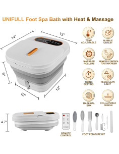 Bañera de pies colapsable UNIFULL con masaje y calor 2