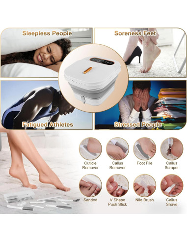 Bañera de pies colapsable UNIFULL con masaje y calor