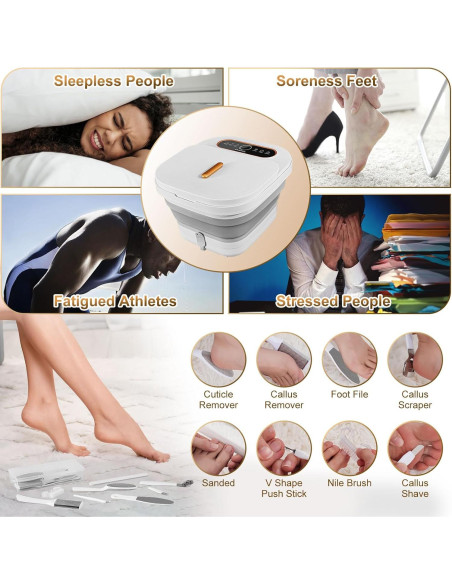 Bañera de pies colapsable UNIFULL con masaje y calor