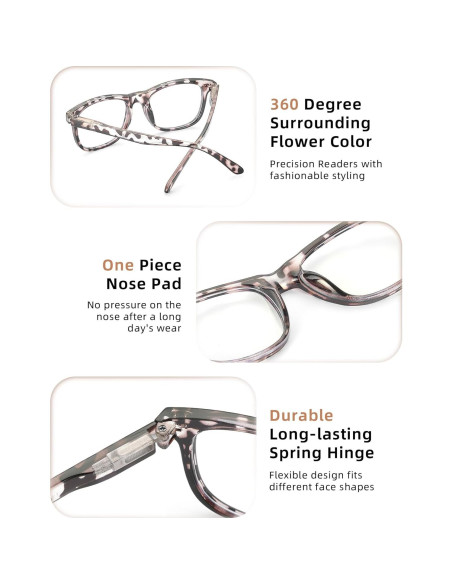 Paquete de 5 Gafas de Lectura Anti-Luz Azul 2.5x Unisex