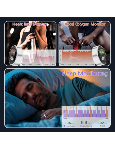 Anillo Inteligente Duobuy con Monitoreo de Salud y Sueño