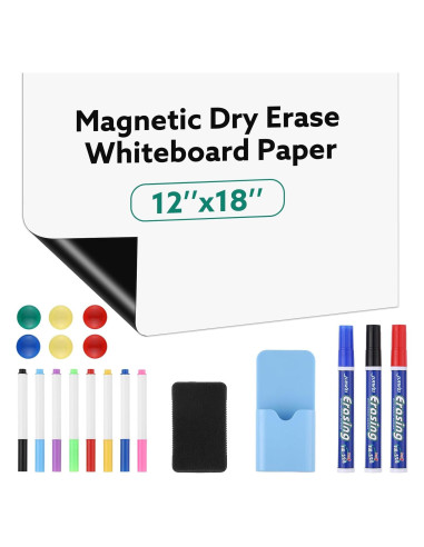 Papel de Pizarra Blanca Magnética Autoadhesivo Thboxes 30x45 cm