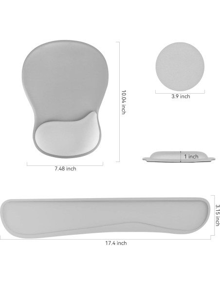 Conjunto de Soporte para Muñeca WINTOJO Ergonomico Gris