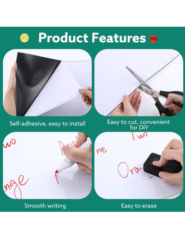 Papel de Pizarra Blanca Magnética Autoadhesivo Thboxes 30x45 cm