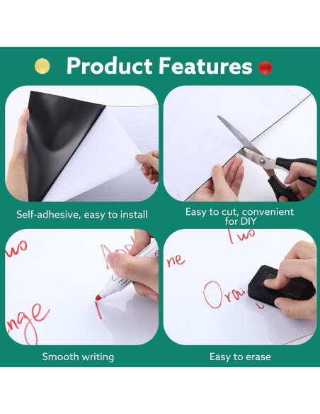 Papel de Pizarra Blanca Magnética Autoadhesivo Thboxes 30x45 cm Papel de Pizarra Blanca Magnética Autoadhesivo Thboxes 30x45 cm