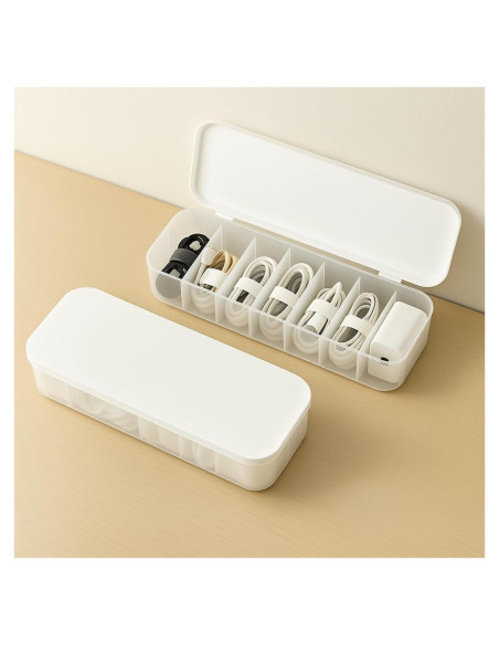 Paquete de 2 cajas organizadoras de cables ZILAMGOO 26x9.5x5.5cm
