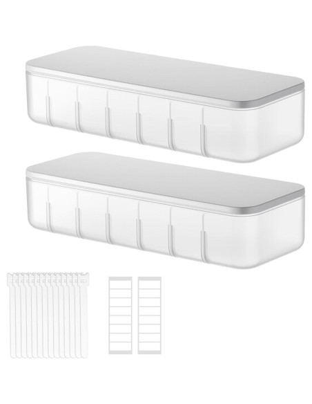 Paquete de 2 cajas organizadoras de cables ZILAMGOO 26x9.5x5.5cm