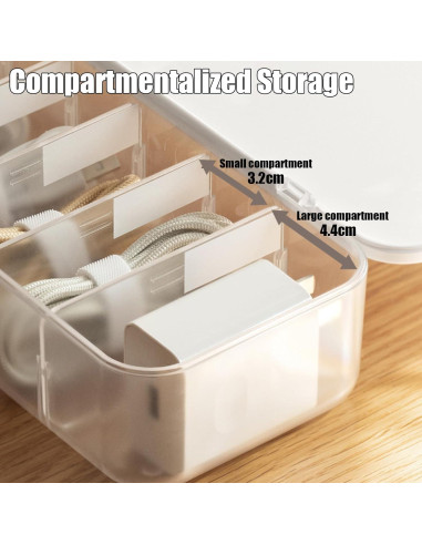 Paquete de 2 cajas organizadoras de cables ZILAMGOO 26x9.5x5.5cm