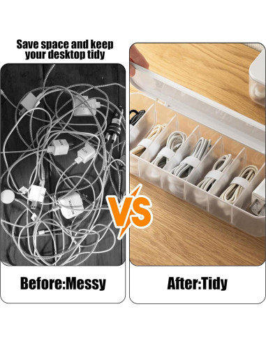 Paquete de 2 cajas organizadoras de cables ZILAMGOO 26x9.5x5.5cm