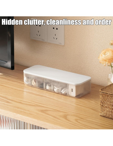 Paquete de 2 cajas organizadoras de cables ZILAMGOO 26x9.5x5.5cm