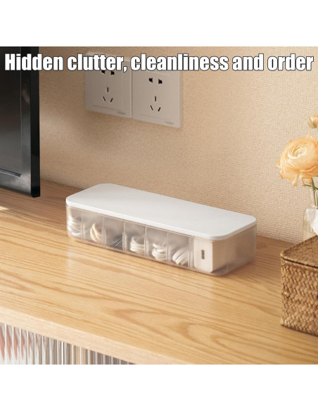 Paquete de 2 cajas organizadoras de cables ZILAMGOO 26x9.5x5.5cm