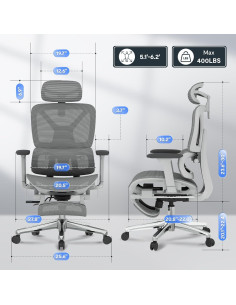 Silla Ergonómica FLEXISPOT ErgoX con Reposapiés y Soporte Lumbar 2