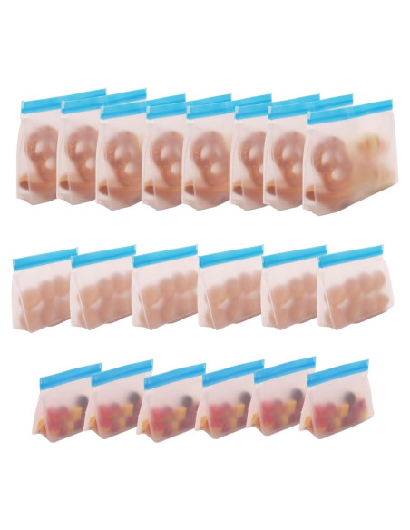 20 Bolsas de Almacenamiento Reutilizables Abri - Silicona BPA Libre