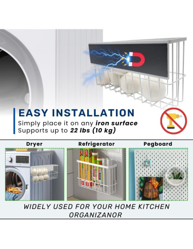 6 Bolas de Secadora de Lana XL con Soporte Magnético ENUKYCOM