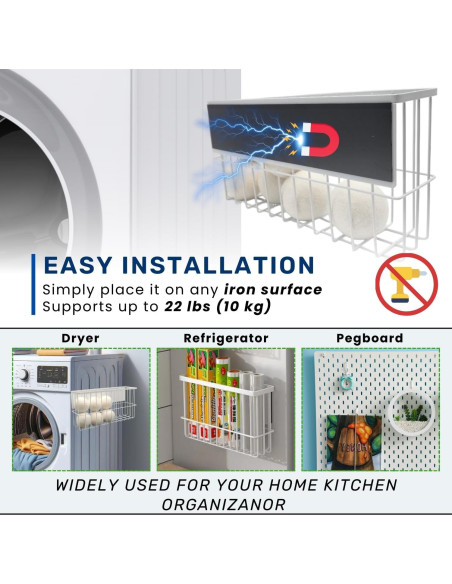 6 Bolas de Secadora de Lana XL con Soporte Magnético ENUKYCOM