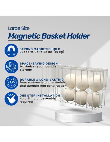 6 Bolas de Secadora de Lana XL con Soporte Magnético ENUKYCOM
