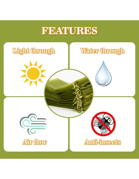 Bolsas de Protección para Frutas Sukh 50PCS 15x20cm Reutilizables