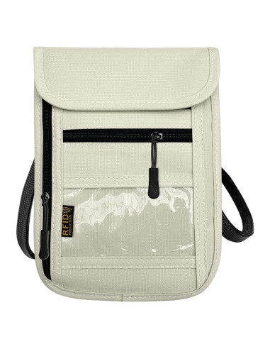 Bolsillo de Cuello Antirrobo DEEZOMO Beige para Pasaporte