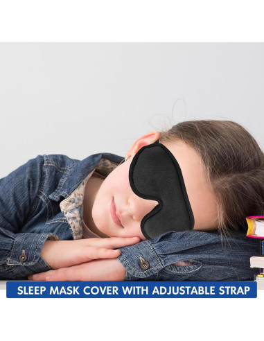 Máscara de Sueño 3D Coume para Niños Ajustable - Negro