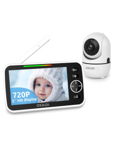 Monitor de Bebé OKAIDI HD 720P 5" con Cámara y Audio