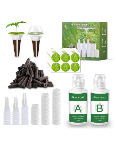 Kit de Cultivo Hidropónico Homeleafy 122 Pcs con Nutrientes