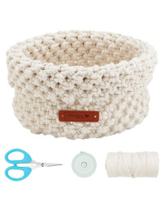 Kit de Cesta de Macramé FREEBLOSS - 100m Algodón DIY con Tutorial
