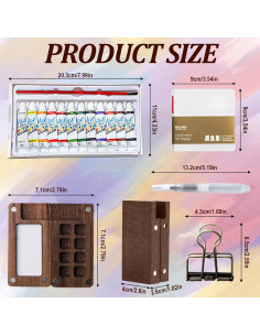Kit de Paleta de Pintura Mini de Viaje Linyuant 15 Colores 2