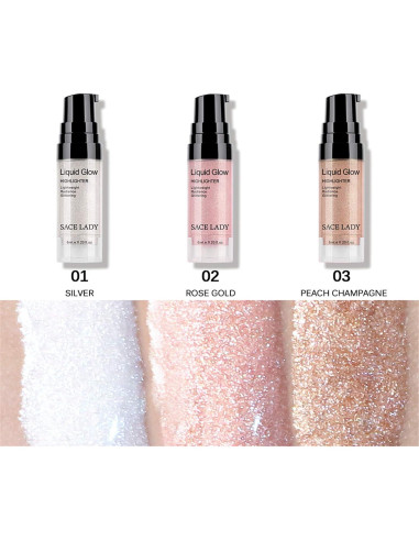 Set de Maquillaje Iluminador Líquido SACE LADY 3x6ml