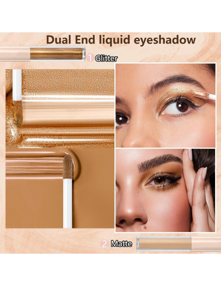 Sombra de Ojos Líquida Mate y Brillo Doble Punta MiaSarah