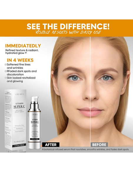 Suero de Vitamina C CIELARA 50 ml - Anti Envejecimiento 20%