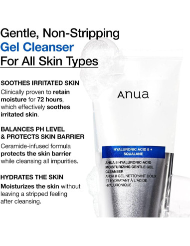 Limpiador Facial Gel Hidratante ANUA 150ml - Ácido Hialurónico