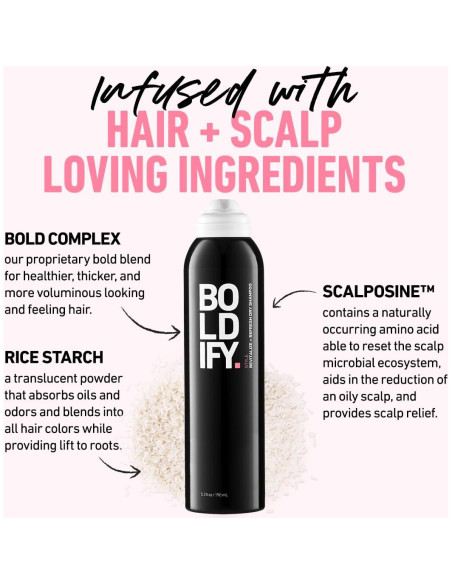 Champú Seco Boldify Revitaliza y Refresca 221g - Volumen y Salud del Cuero Cabelludo Champú Seco Boldify Revitaliza y Refresca 221g - Volumen y Salud del Cuero Cabelludo