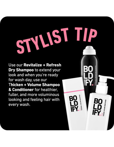 Champú Seco Boldify Revitaliza y Refresca 221g - Volumen y Salud del Cuero Cabelludo
