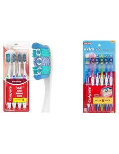 Cepillo de dientes blanqueador Colgate 360 Optic White suave 6 unidades