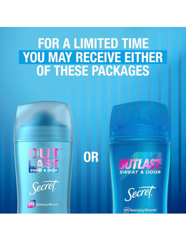 Desodorante Antitranspirante Secret Outlast 74.8g - 72 Horas Protección