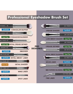 Conjunto de 15 brochas de maquillaje Bueart Design pelo natural 2