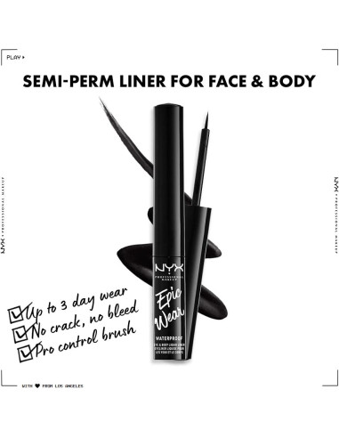 Lápices de Ojos Líquidos NYX Epic Wear Negro y Blanco