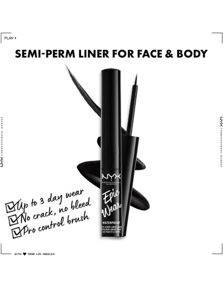 Lápices de Ojos Líquidos NYX Epic Wear Negro y Blanco