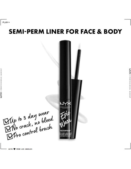 Lápices de Ojos Líquidos NYX Epic Wear Negro y Blanco