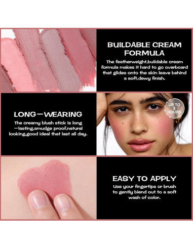 Rubor en Barra FOCALLURE 6g Rosa Mate y Satinado