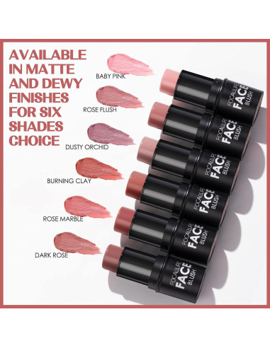 Rubor en Barra FOCALLURE 6g Rosa Mate y Satinado