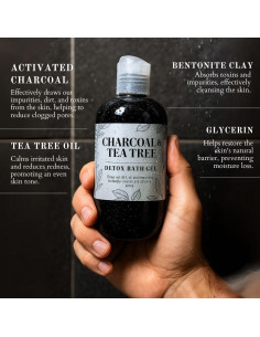 Gel de Baño Detox Nature Skin Shop 240g Carbón y Árbol de Té 2