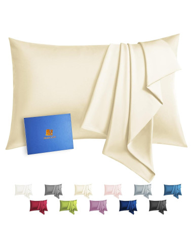 Funda de Almohada de Seda 100% Pura Silkcase Estándar Taupe 600 Hilos